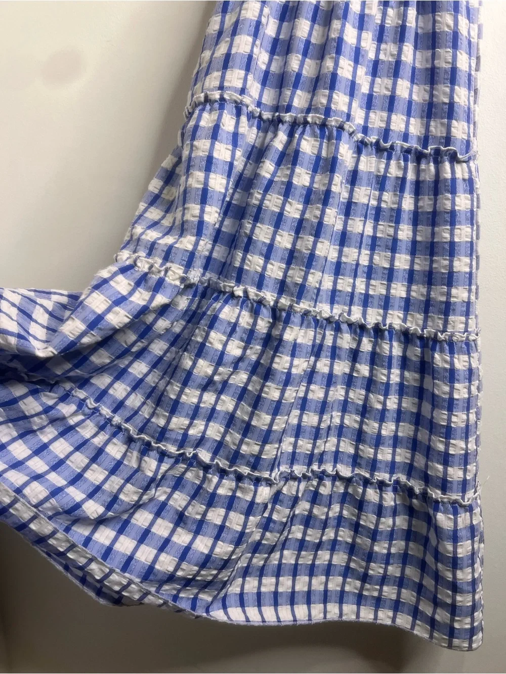 By & By Smocked Blue Gingham Maxi Dress Blue Check Size 10